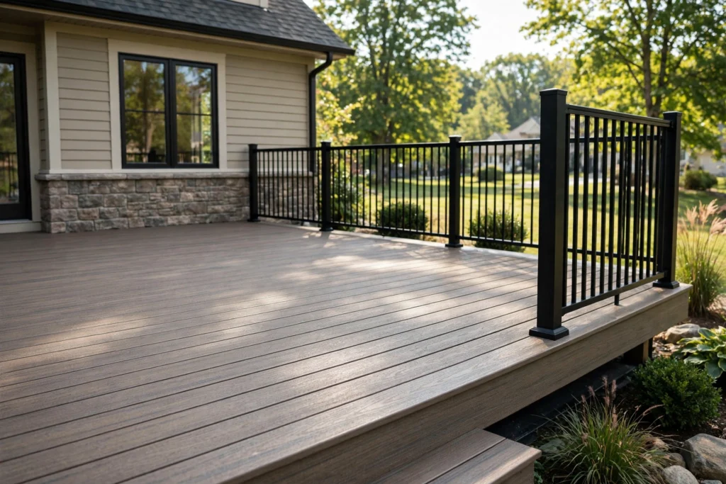 Composite Decking: residential deck design and construction example
