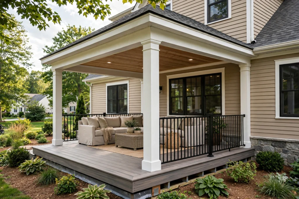 Porches and Outdoor Living Spaces: residential deck design and construction example